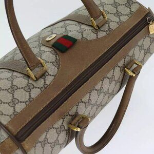 GUCCI GG Supreme Web Sherry Line Boston Bag